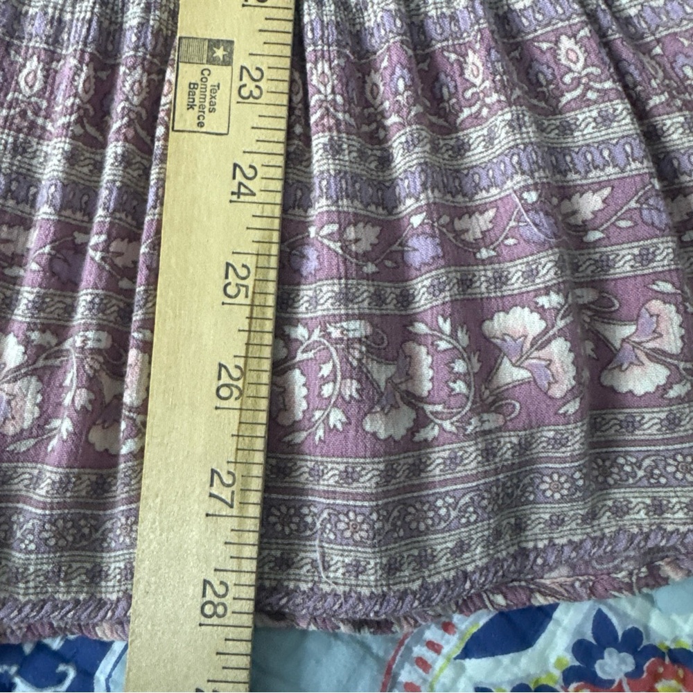 Boho Floral Tunic Top Mauve Bell Sleeve Size L - Picture 5 of 8